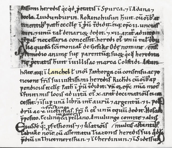 Abschnitt aus der „Vita Meinwerci“ (verfasst um 1160) mit den Ortsnamen Colstidi, Astanholte und Lanchel. Foto: Universitätsbibliothek Kassel, 4°Ms. hist. 12
